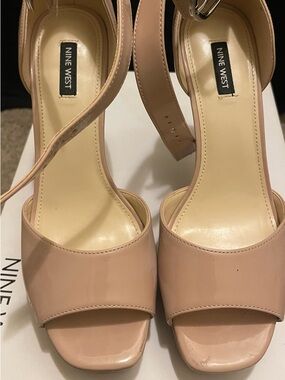 Nine West Blush Patent Stiletto Heel Sandals